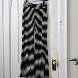 Trina Turk Black and White Striped Pants
